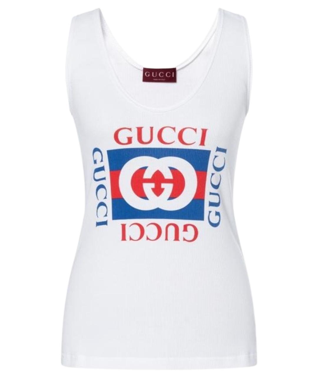 GUCCI Белая хлопковая майка, фото 1