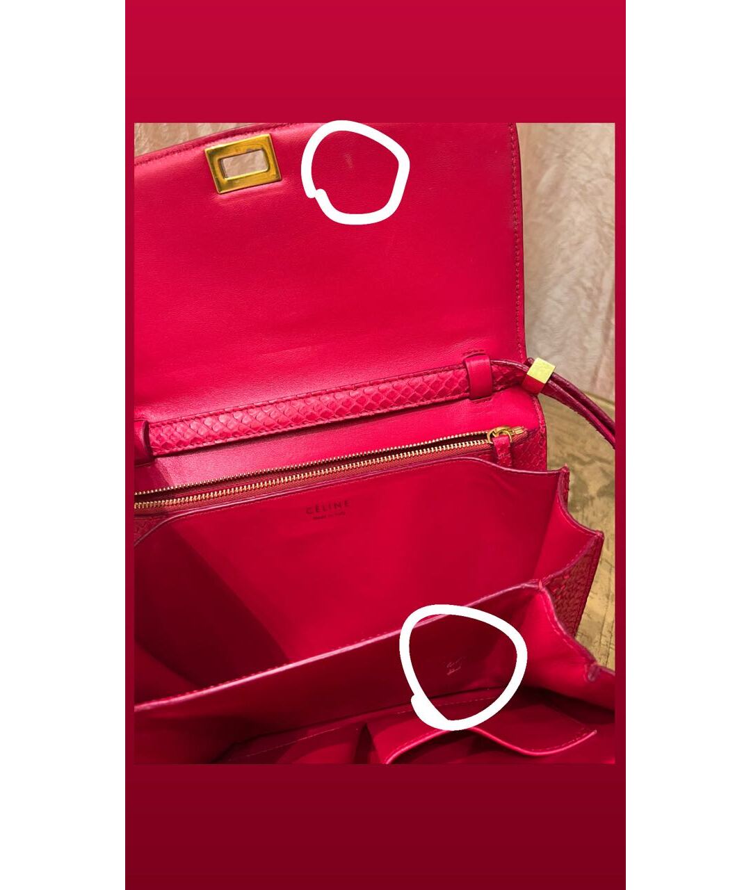 CELINE PRE-OWNED Фуксия сумка через плечо из экзотической кожи, фото 4