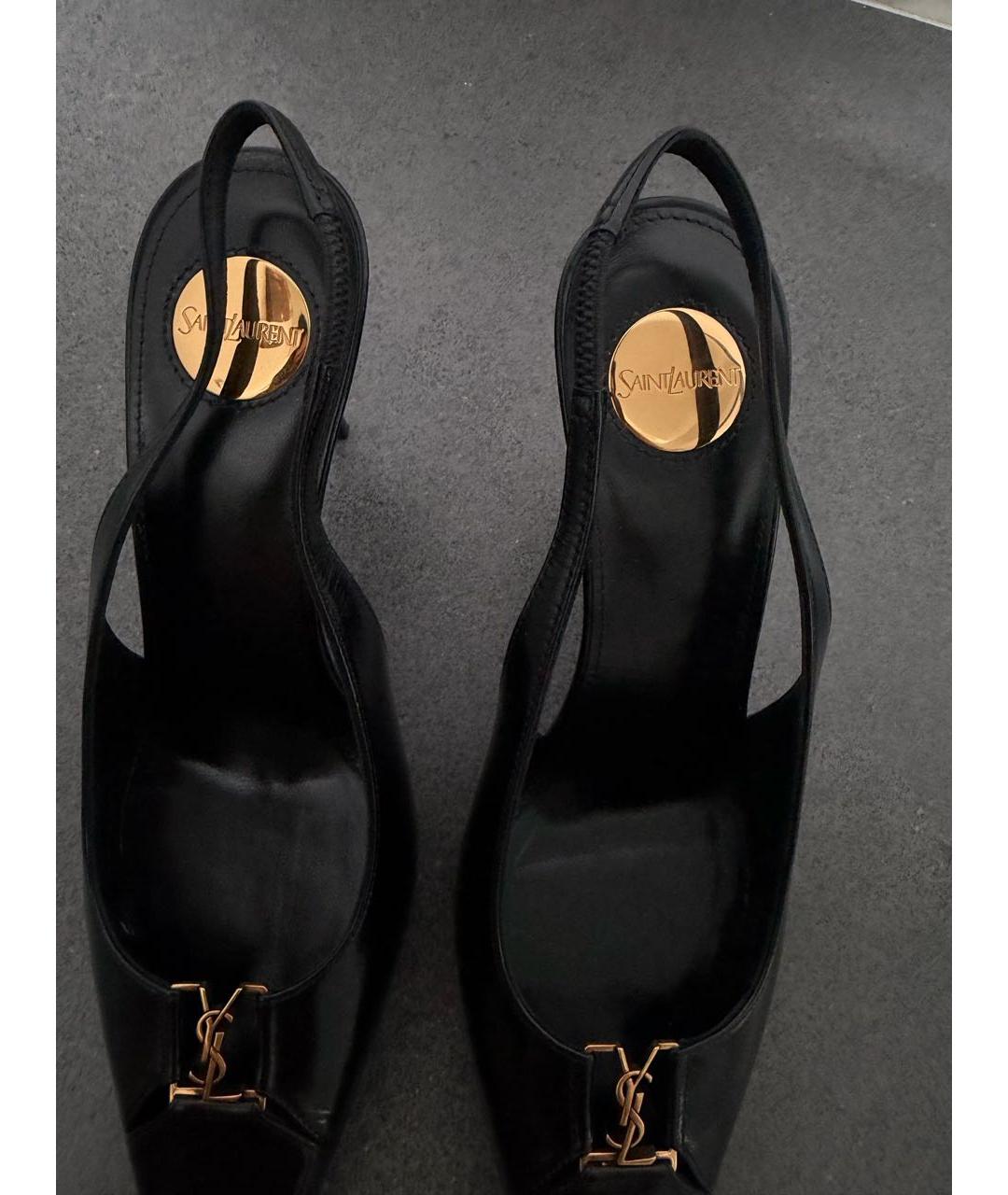 SAINT LAURENT Черные кожаные туфли, фото 5