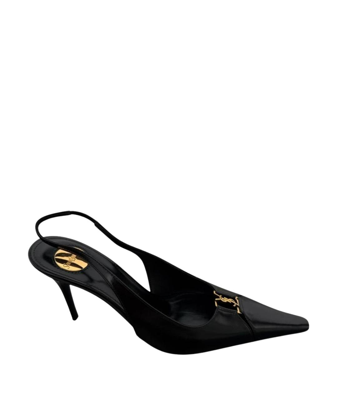 SAINT LAURENT Черные кожаные туфли, фото 1
