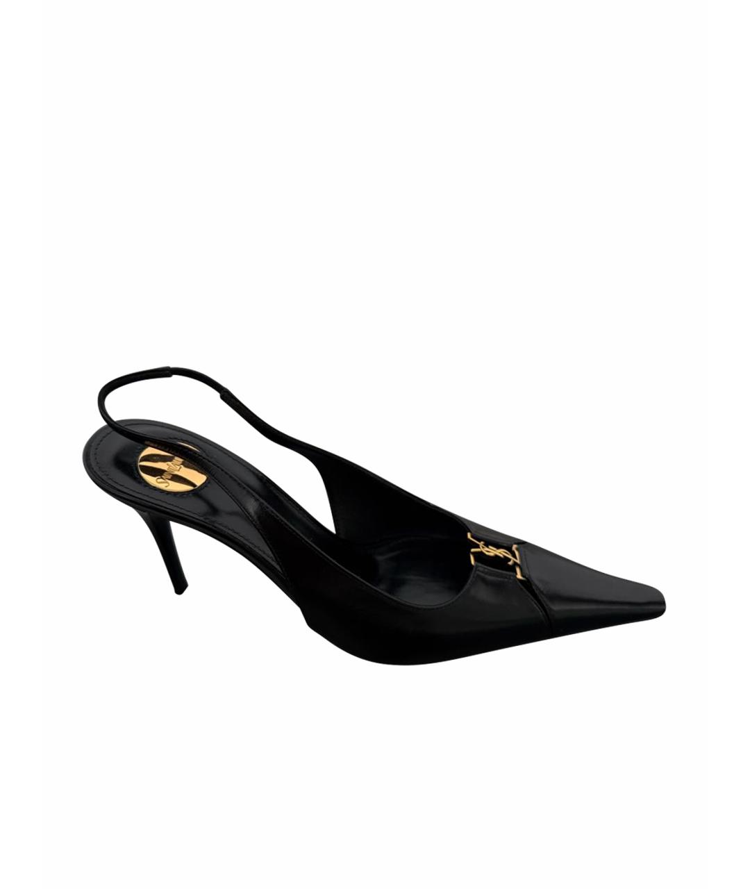 SAINT LAURENT Черные кожаные туфли, фото 9