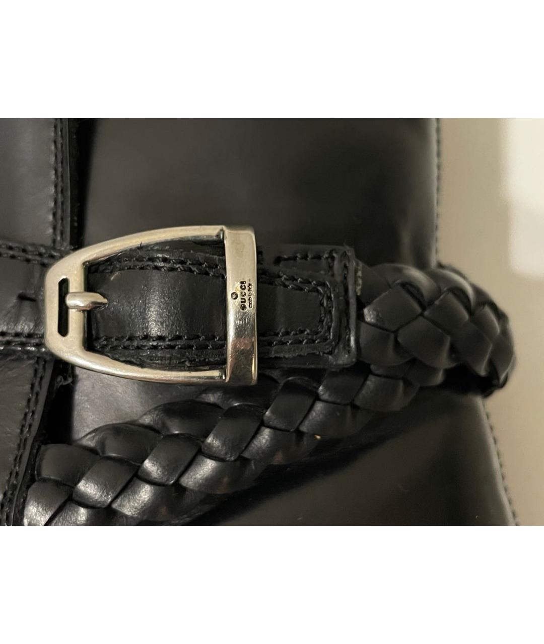 GUCCI Черные кожаные высокие ботинки, фото 3