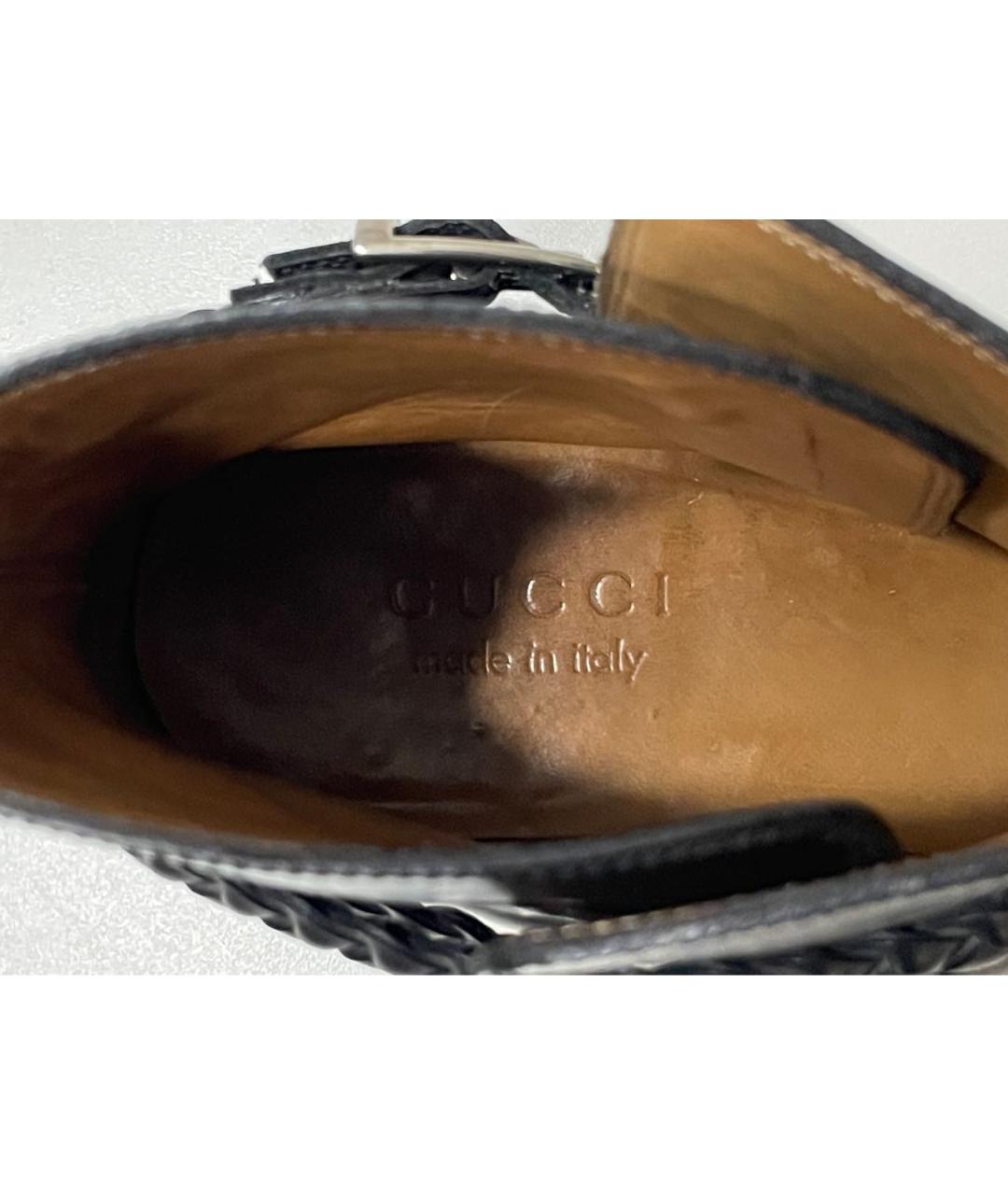 GUCCI Черные кожаные высокие ботинки, фото 4