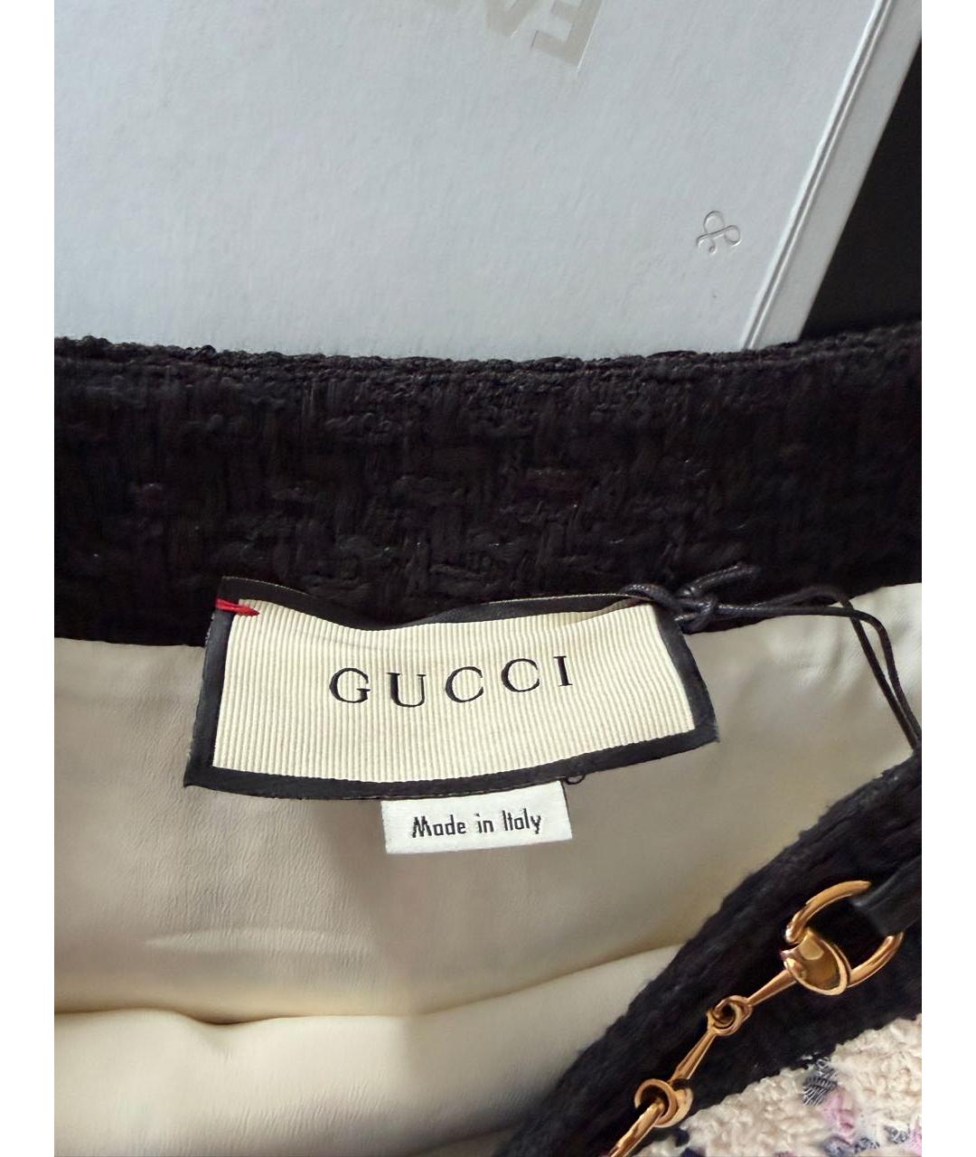 GUCCI Белая хлопковая юбка мини, фото 5