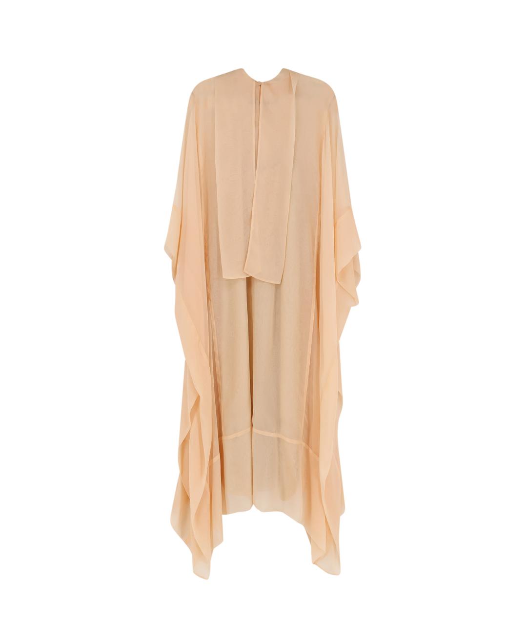 ALBERTA FERRETTI Бежевое шелковое коктейльное платье, фото 2