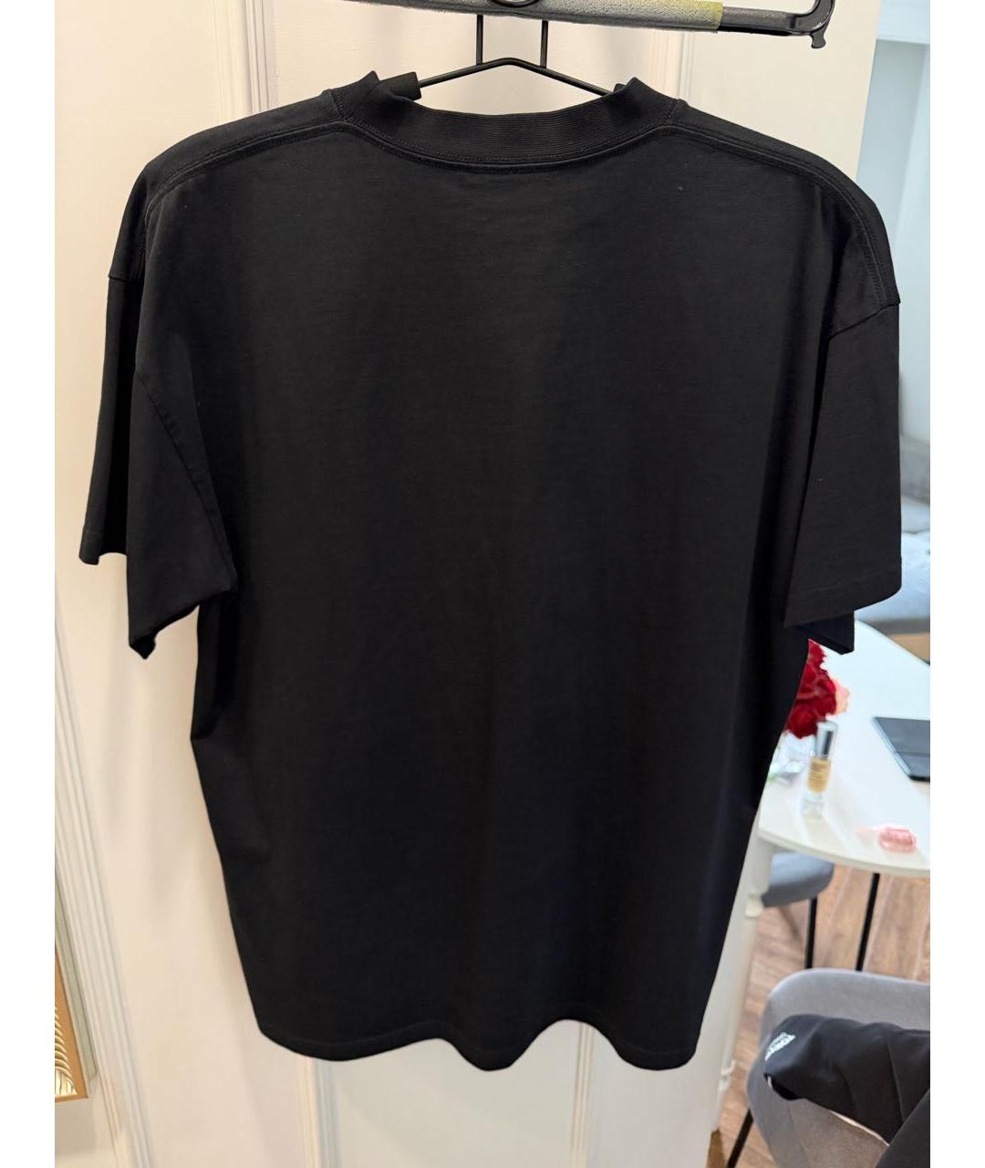 BALENCIAGA Черная хлопковая футболка, фото 2