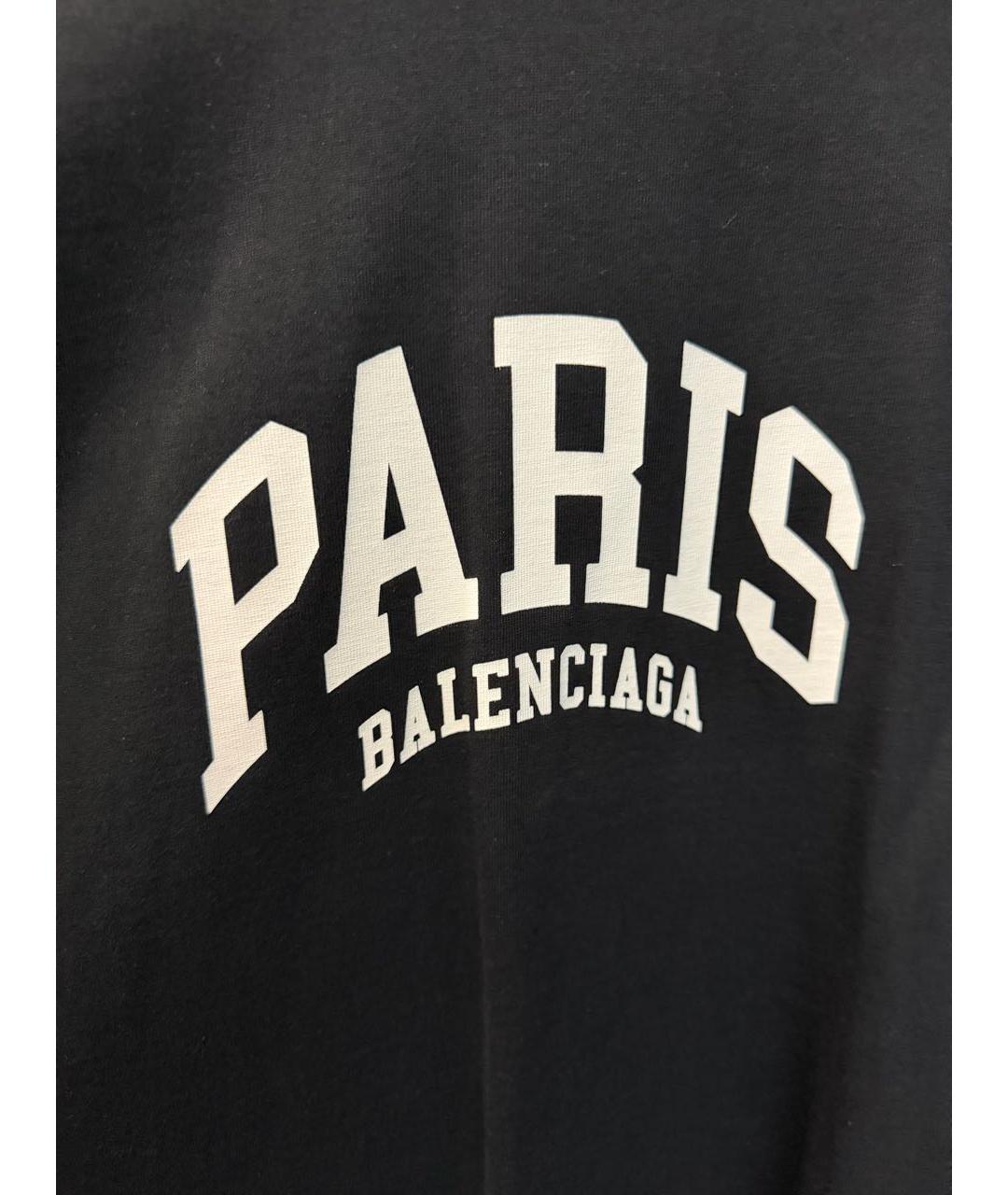 BALENCIAGA Черная хлопковая футболка, фото 3