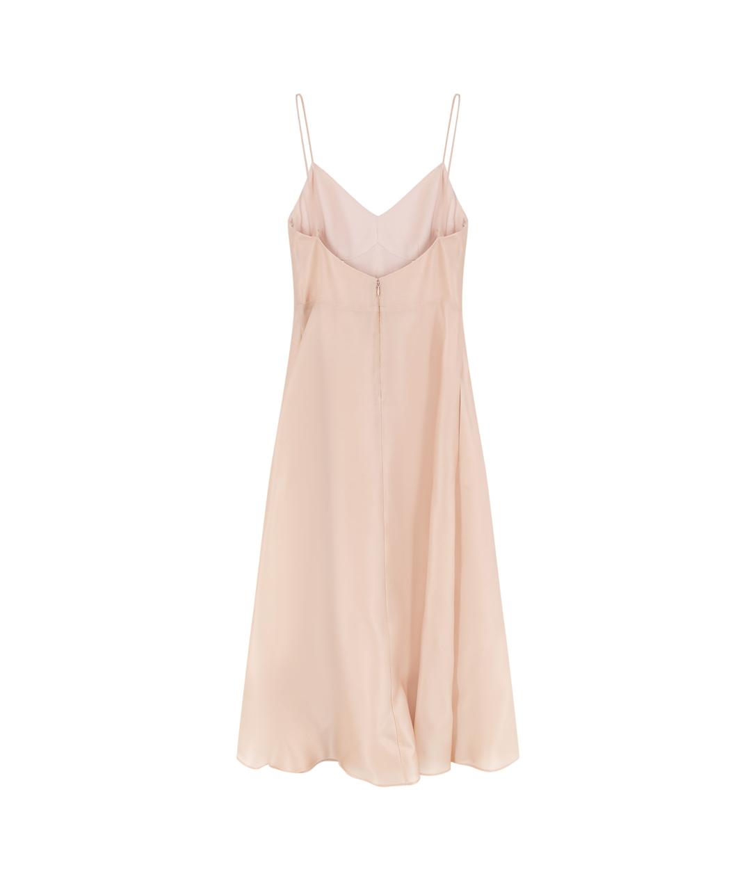 ALBERTA FERRETTI Бежевое шелковое повседневное платье, фото 2