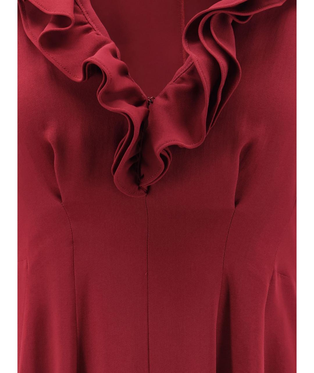 ALBERTA FERRETTI Красное вискозное коктейльное платье, фото 3