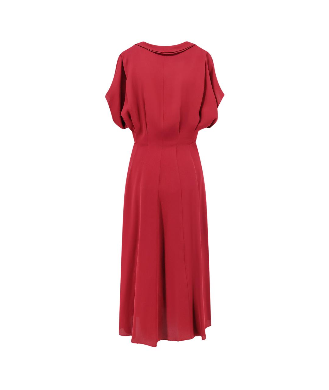 ALBERTA FERRETTI Красное вискозное коктейльное платье, фото 2