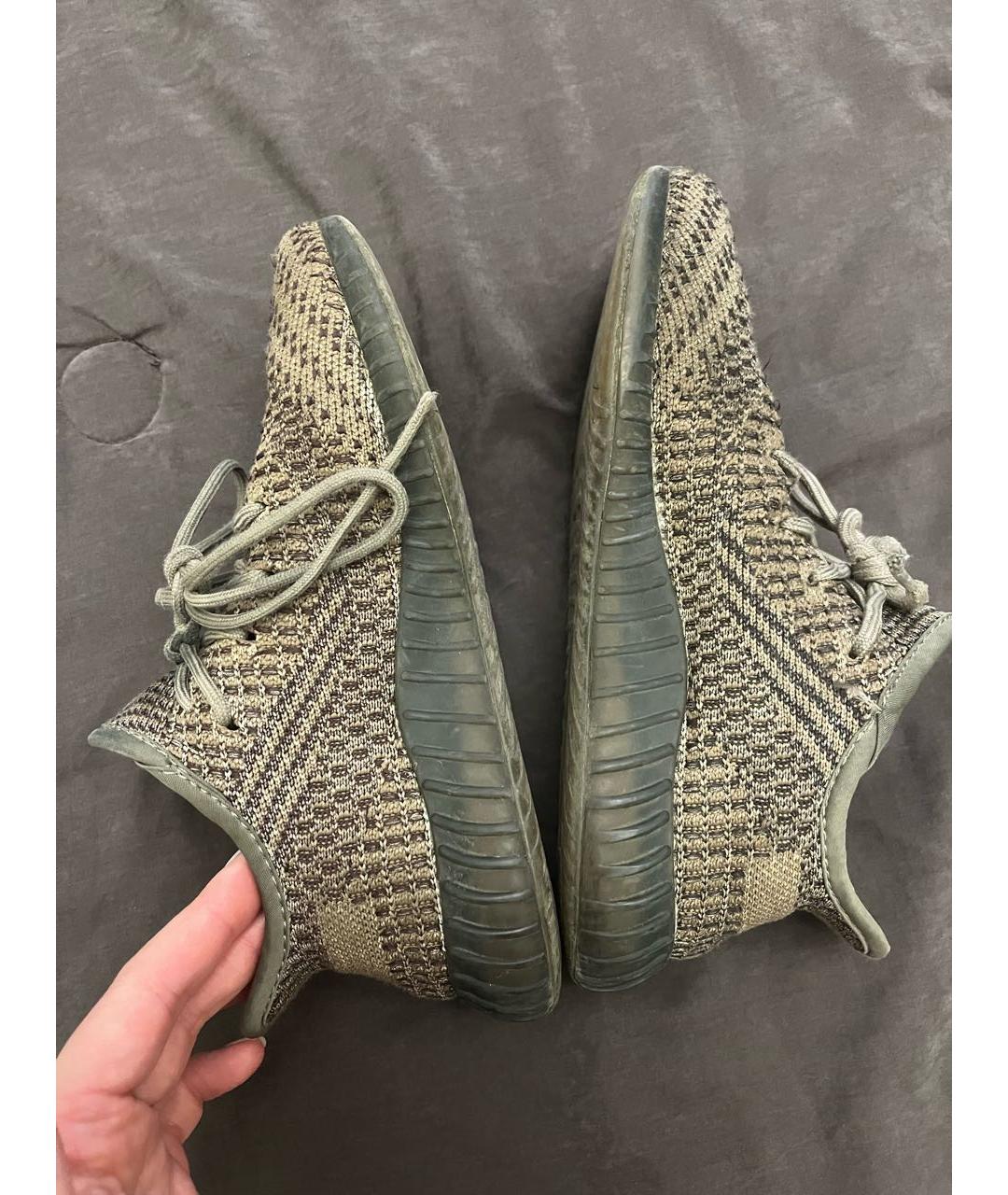 ADIDAS YEEZY Коричневые текстильные кеды, фото 7