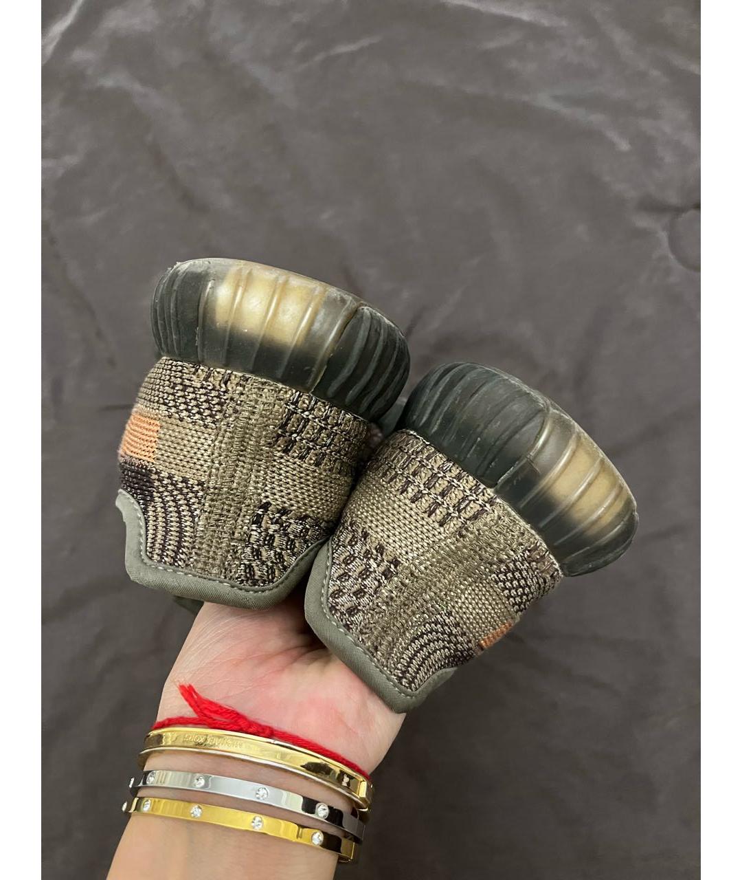 ADIDAS YEEZY Коричневые текстильные кеды, фото 5