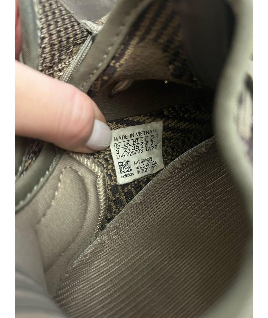 ADIDAS YEEZY Коричневые текстильные кеды, фото 6