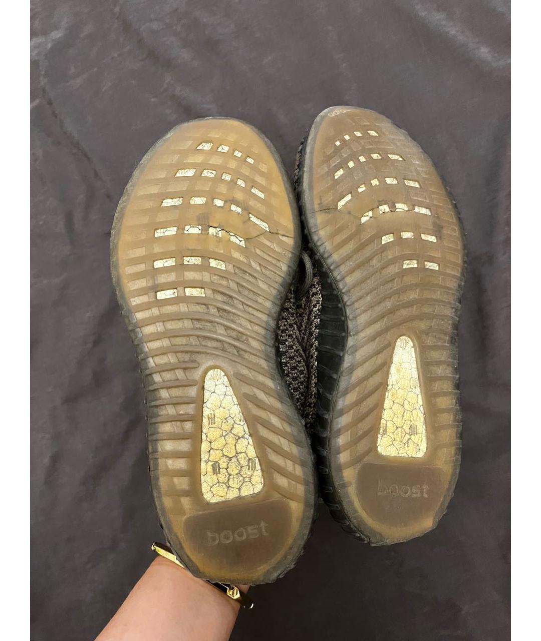 ADIDAS YEEZY Коричневые текстильные кеды, фото 4
