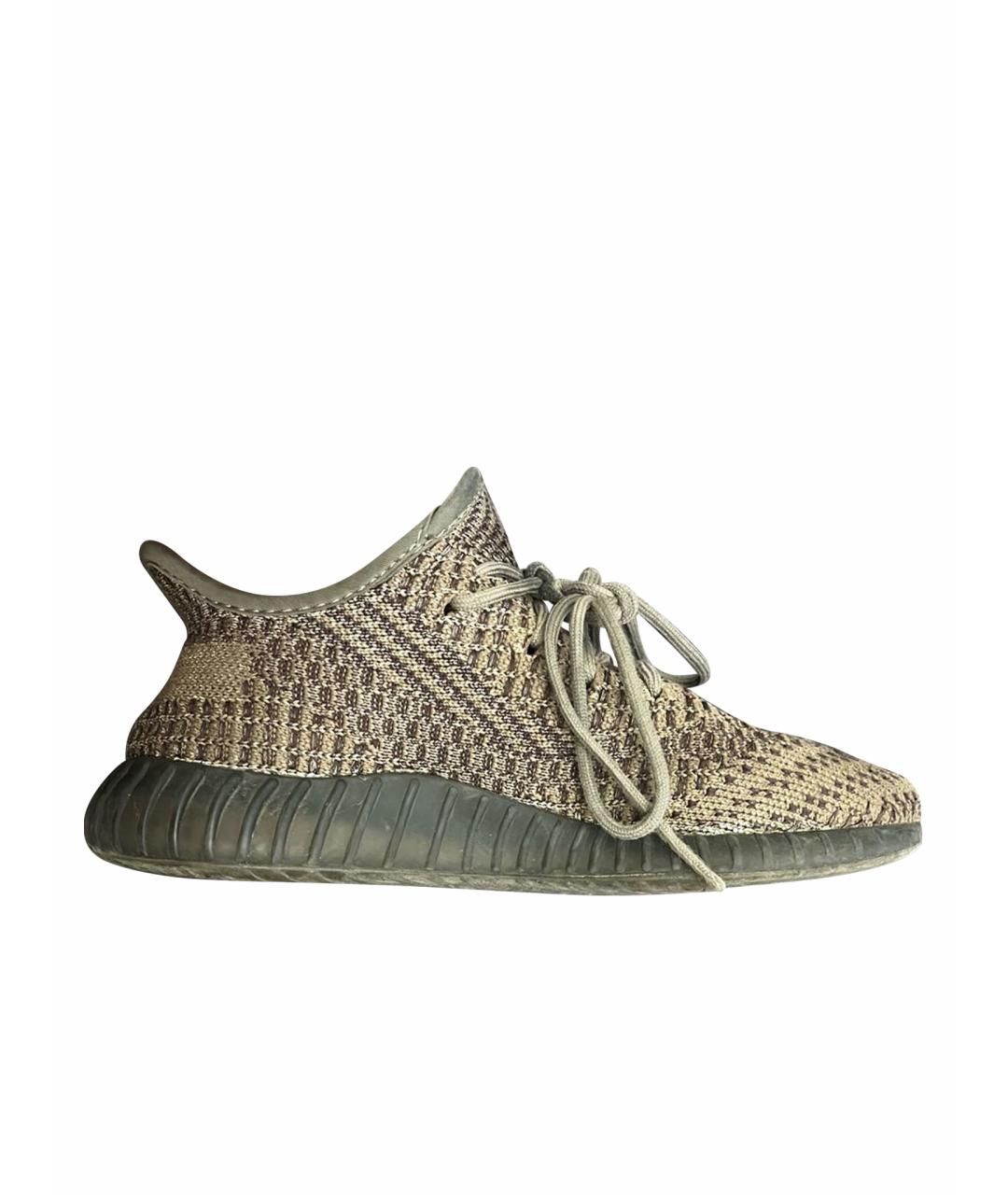 ADIDAS YEEZY Коричневые текстильные кеды, фото 1