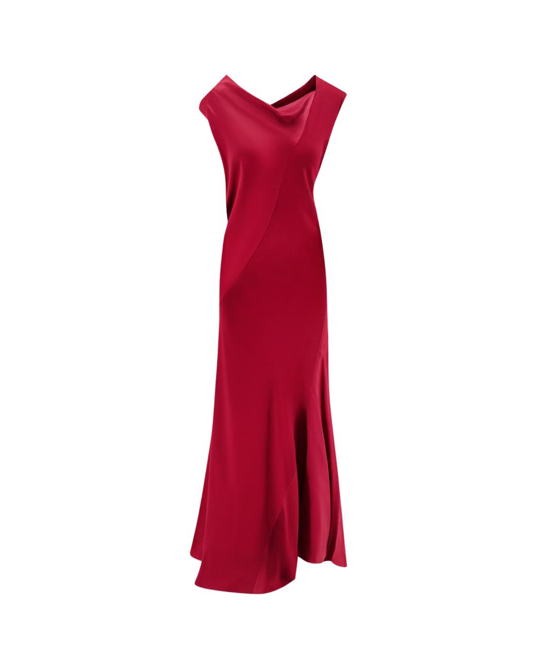 ALBERTA FERRETTI Красное вискозное коктейльное платье, фото 1