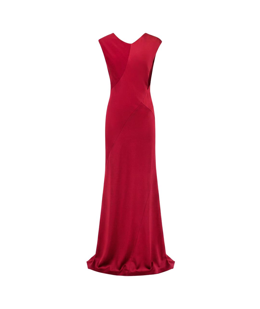 ALBERTA FERRETTI Красное вискозное коктейльное платье, фото 2