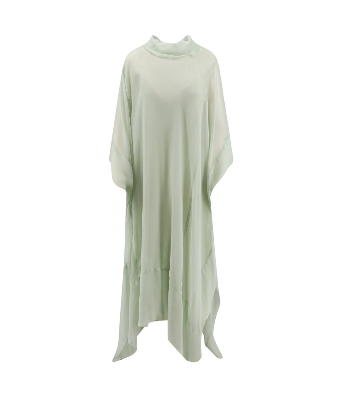 ALBERTA FERRETTI Зеленое шелковое коктейльное платье, фото 1