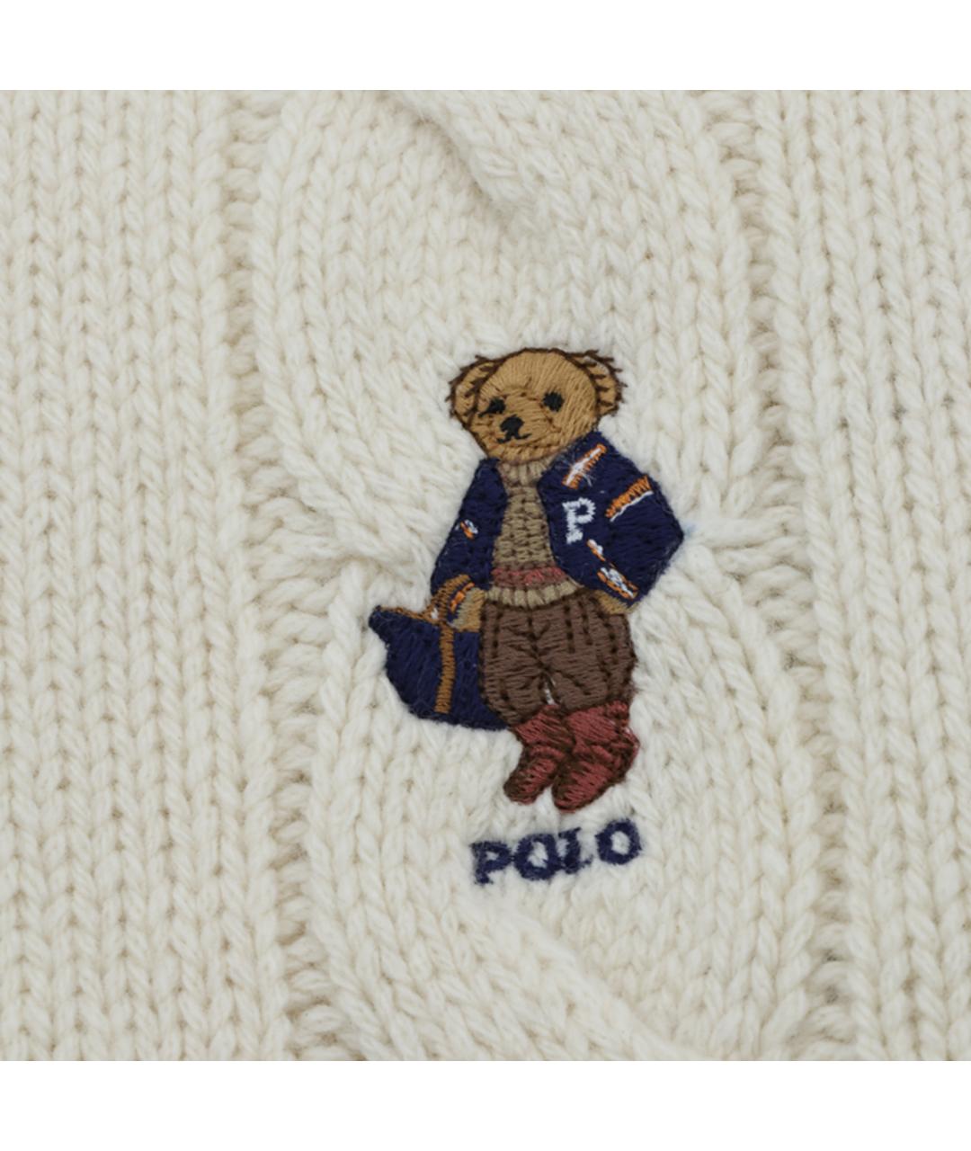 POLO RALPH LAUREN Бежевый шерстяной шарф, фото 3