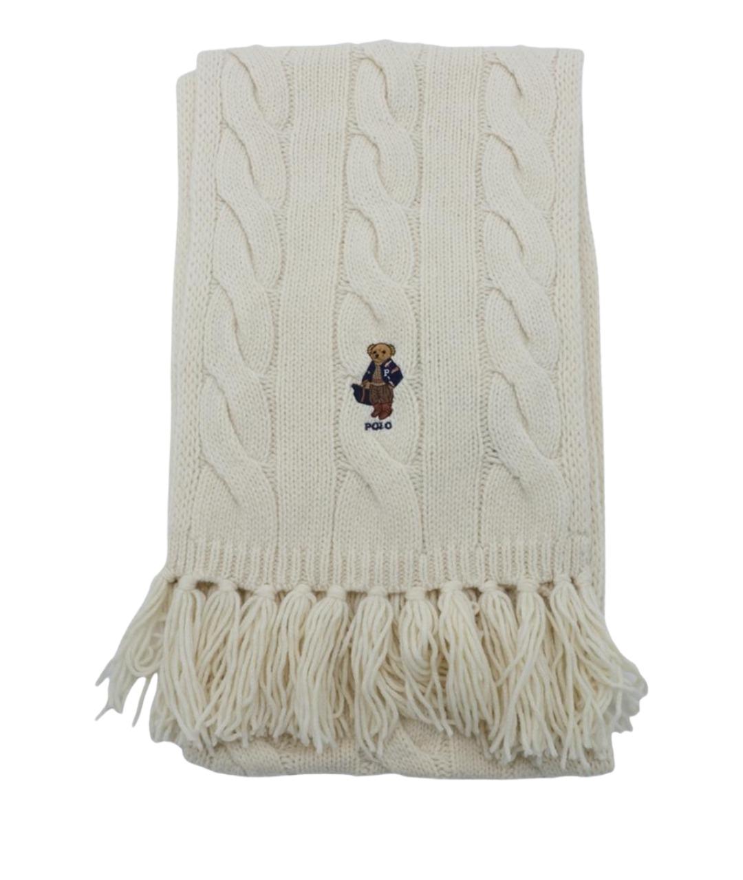 POLO RALPH LAUREN Бежевый шерстяной шарф, фото 1