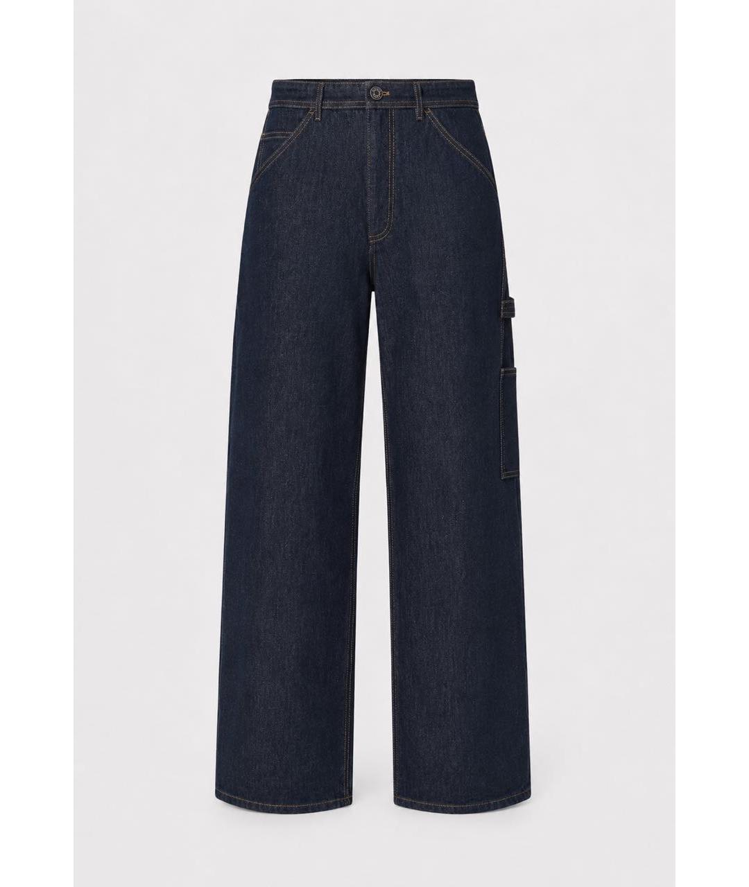 CHANEL Темно-синие хлопковые прямые джинсы, фото 7