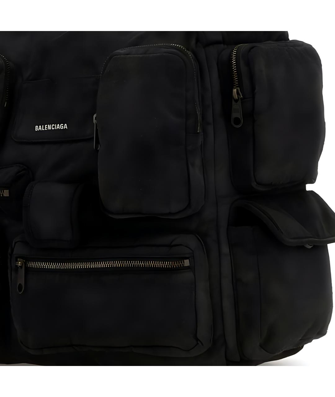 BALENCIAGA Черная сумка на плечо из канвы, фото 3