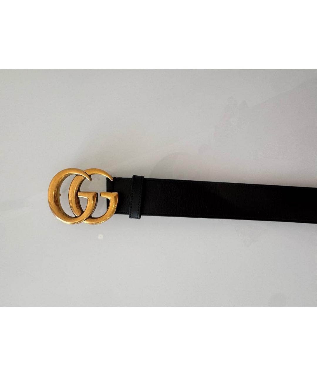 GUCCI Черный кожаный ремень, фото 2
