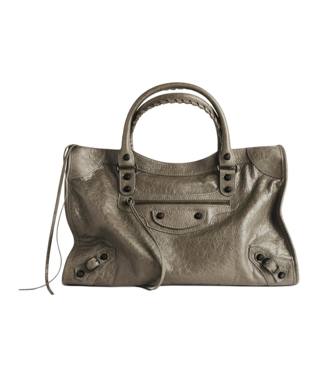 BALENCIAGA Серебряная кожаная сумка через плечо, фото 1