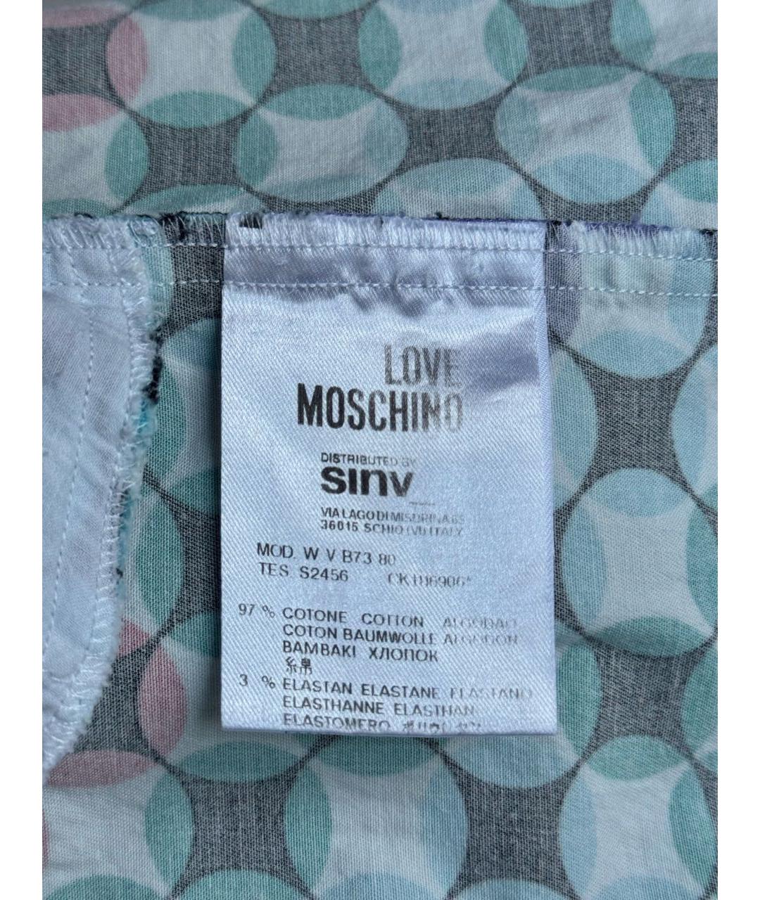 LOVE MOSCHINO Мульти хлопко-эластановое коктейльное платье, фото 7