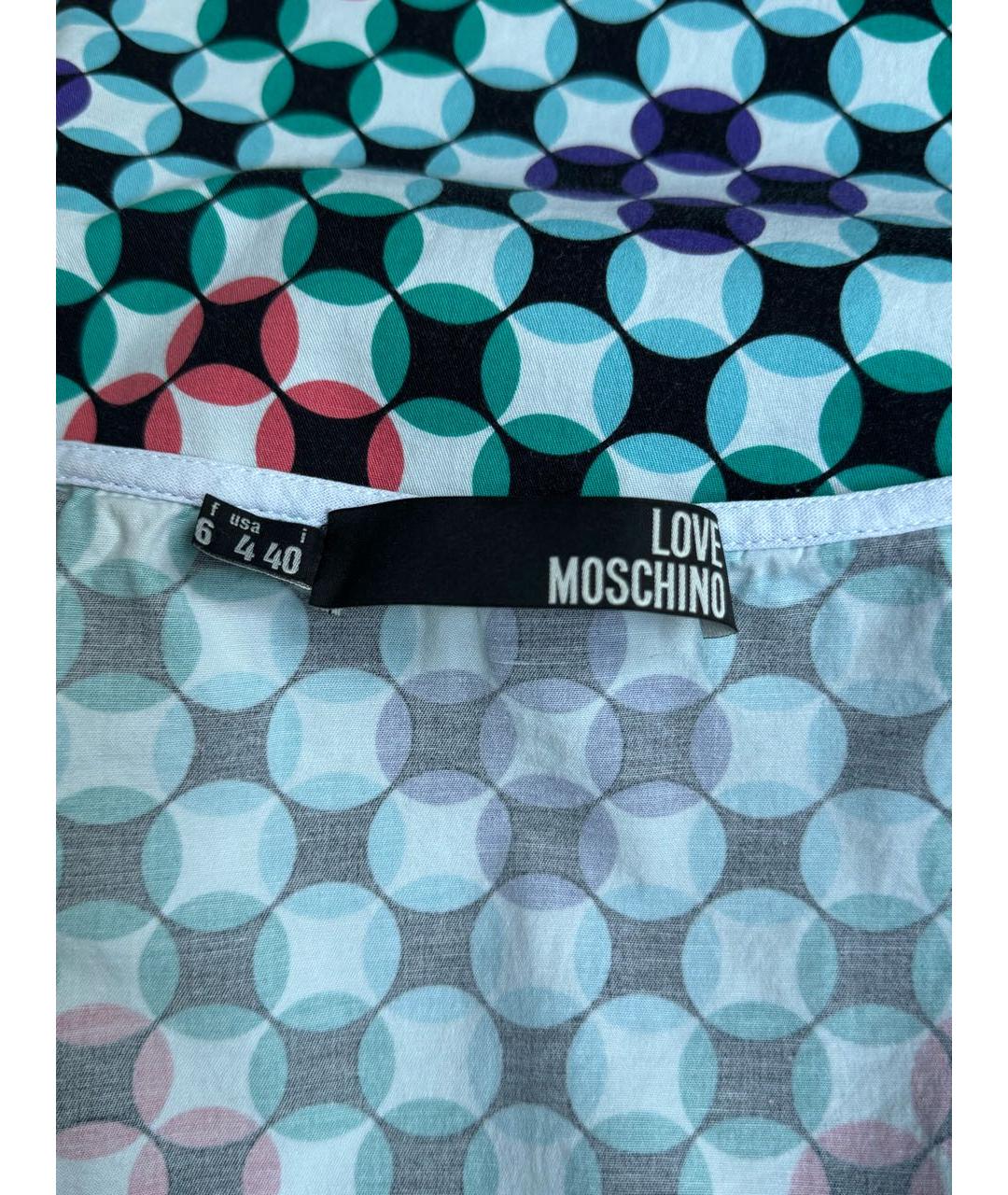 LOVE MOSCHINO Мульти хлопко-эластановое коктейльное платье, фото 3