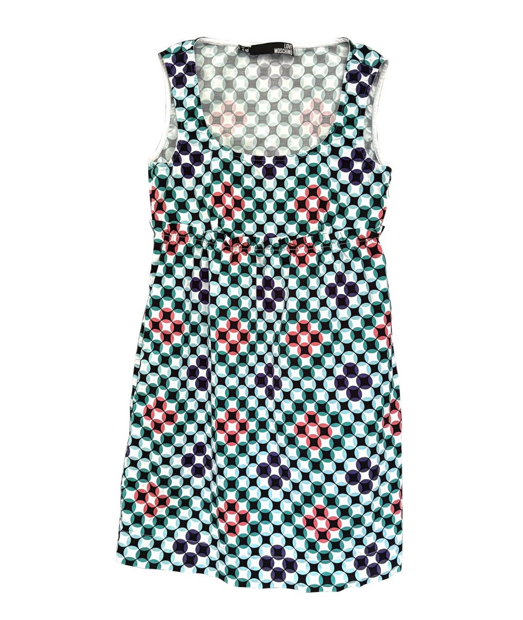 LOVE MOSCHINO Мульти хлопко-эластановое коктейльное платье, фото 1