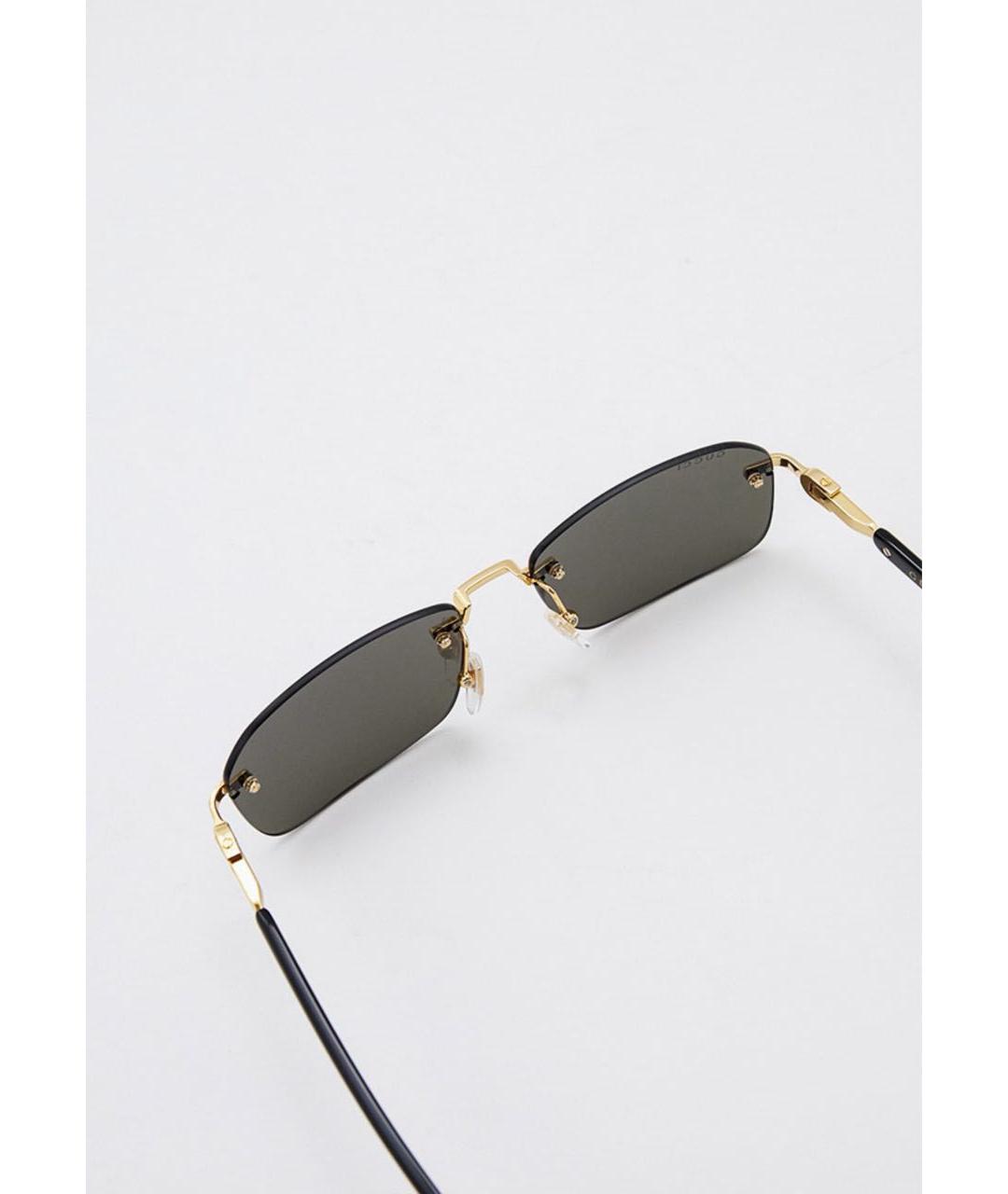 GUCCI Черные металлические солнцезащитные очки, фото 3