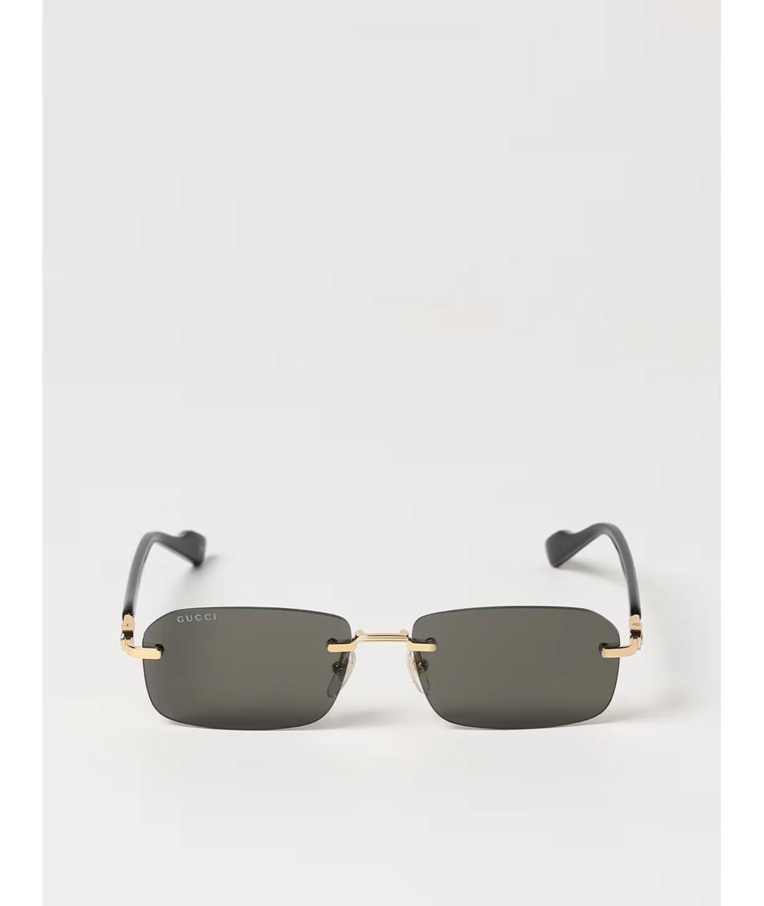 GUCCI Черные металлические солнцезащитные очки, фото 2