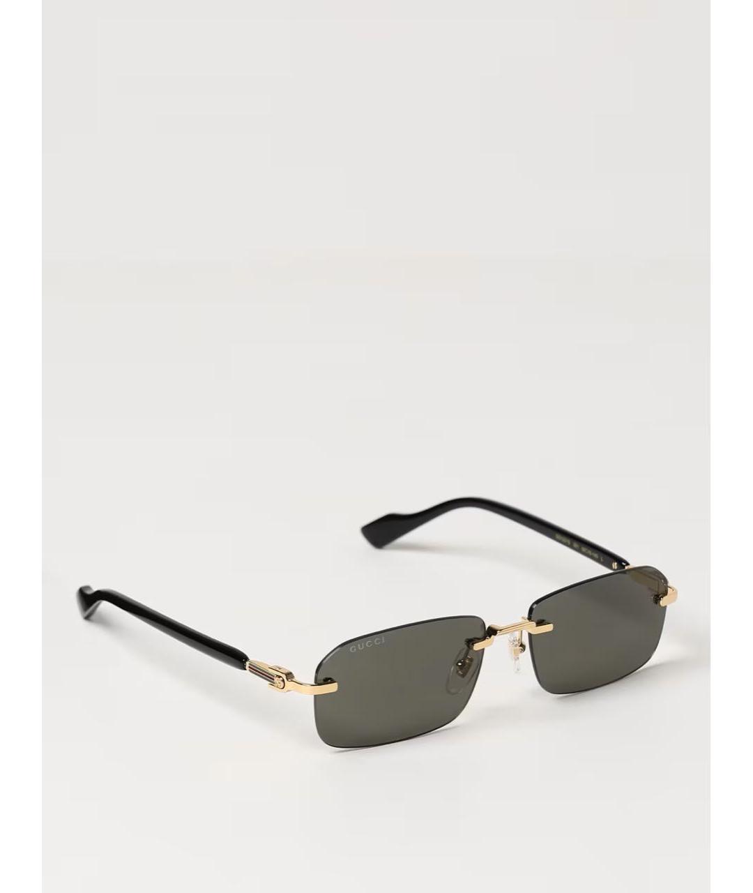 GUCCI Черные металлические солнцезащитные очки, фото 6