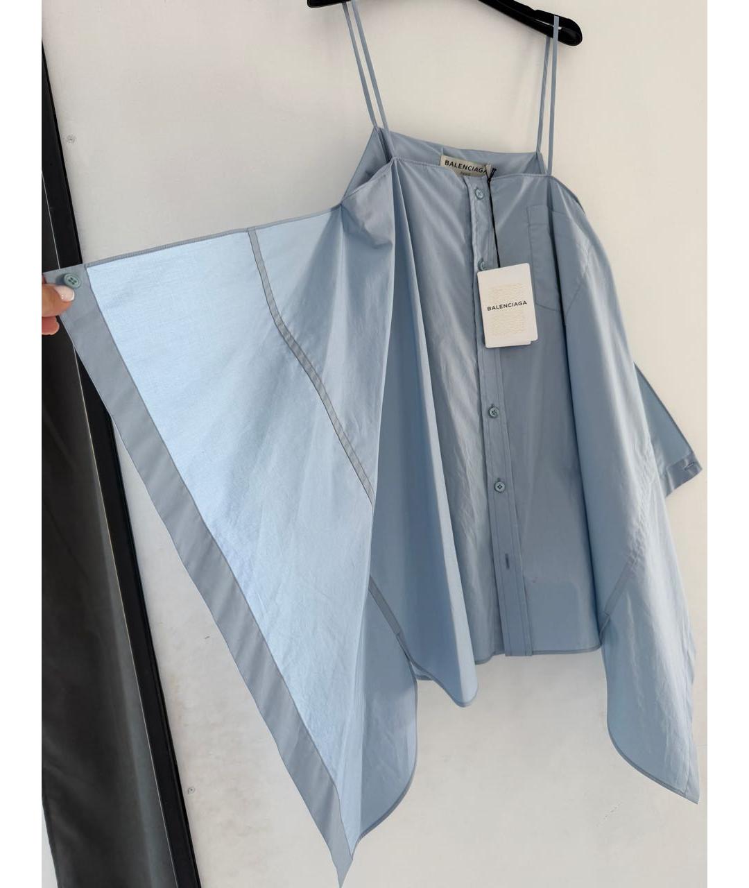 BALENCIAGA Голубая хлопковая рубашка, фото 3