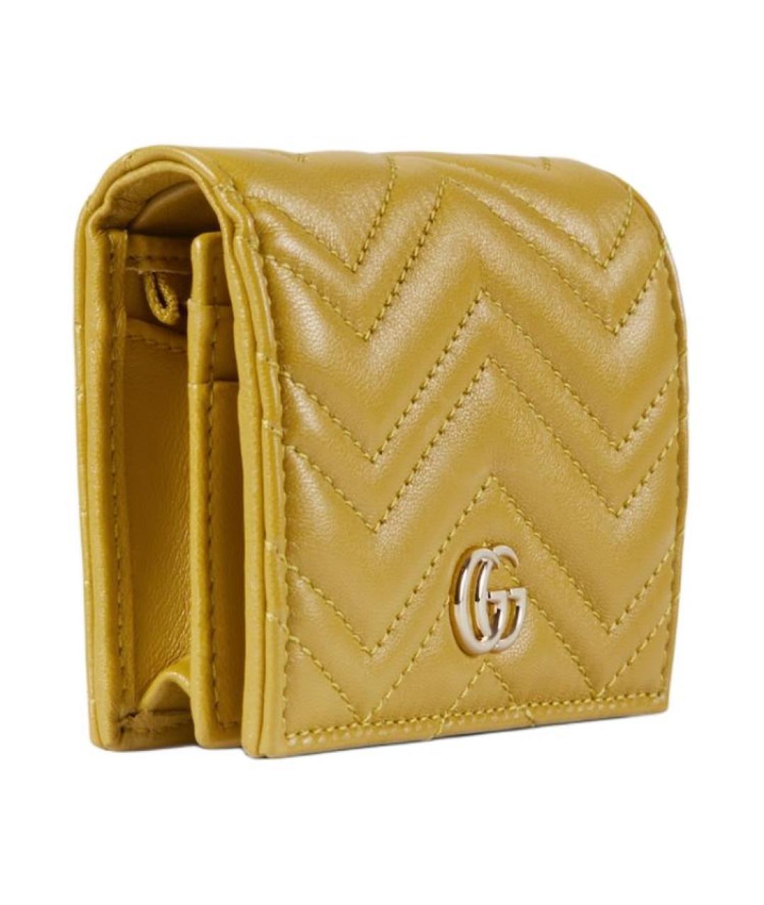 GUCCI Желтый кожаный кошелек, фото 2