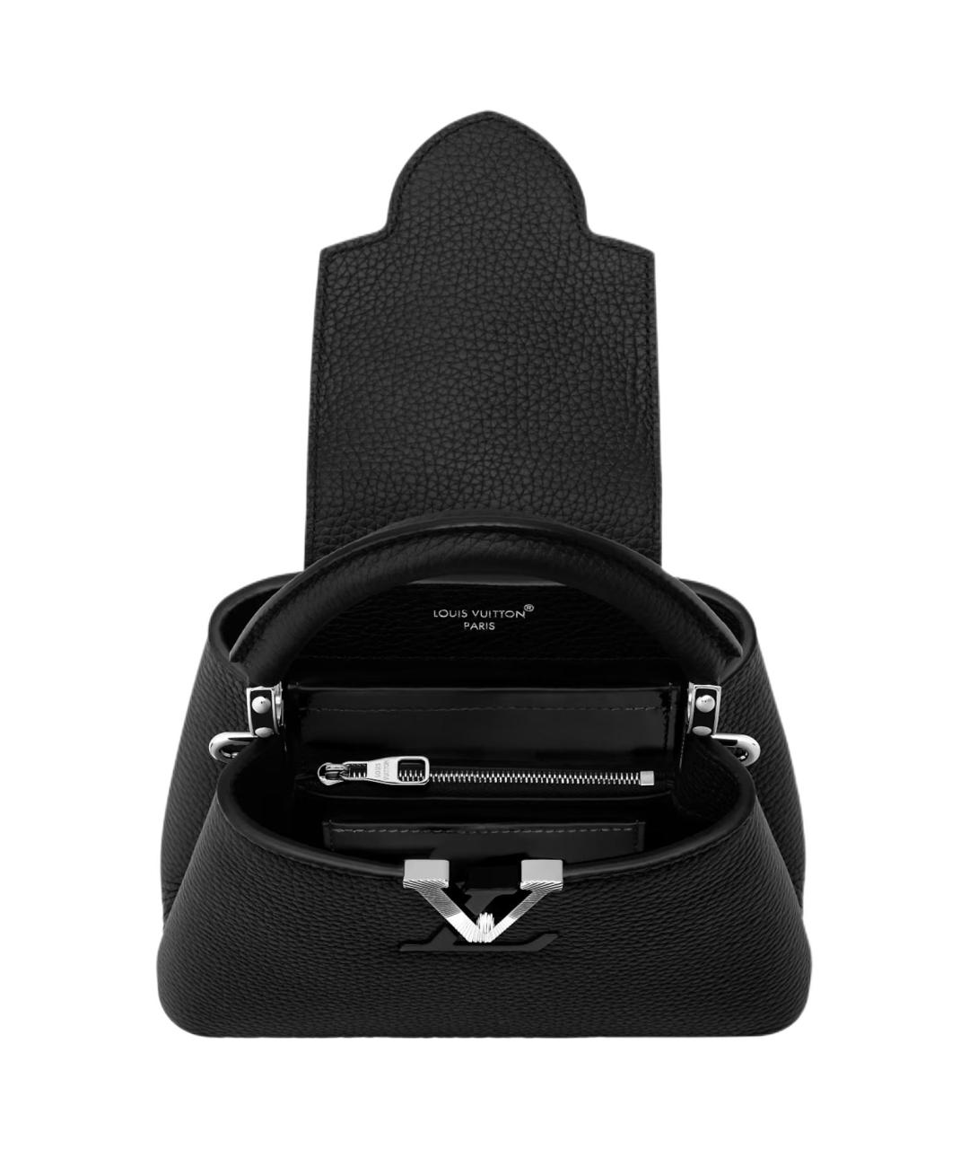 LOUIS VUITTON Черная кожаная сумка через плечо, фото 4