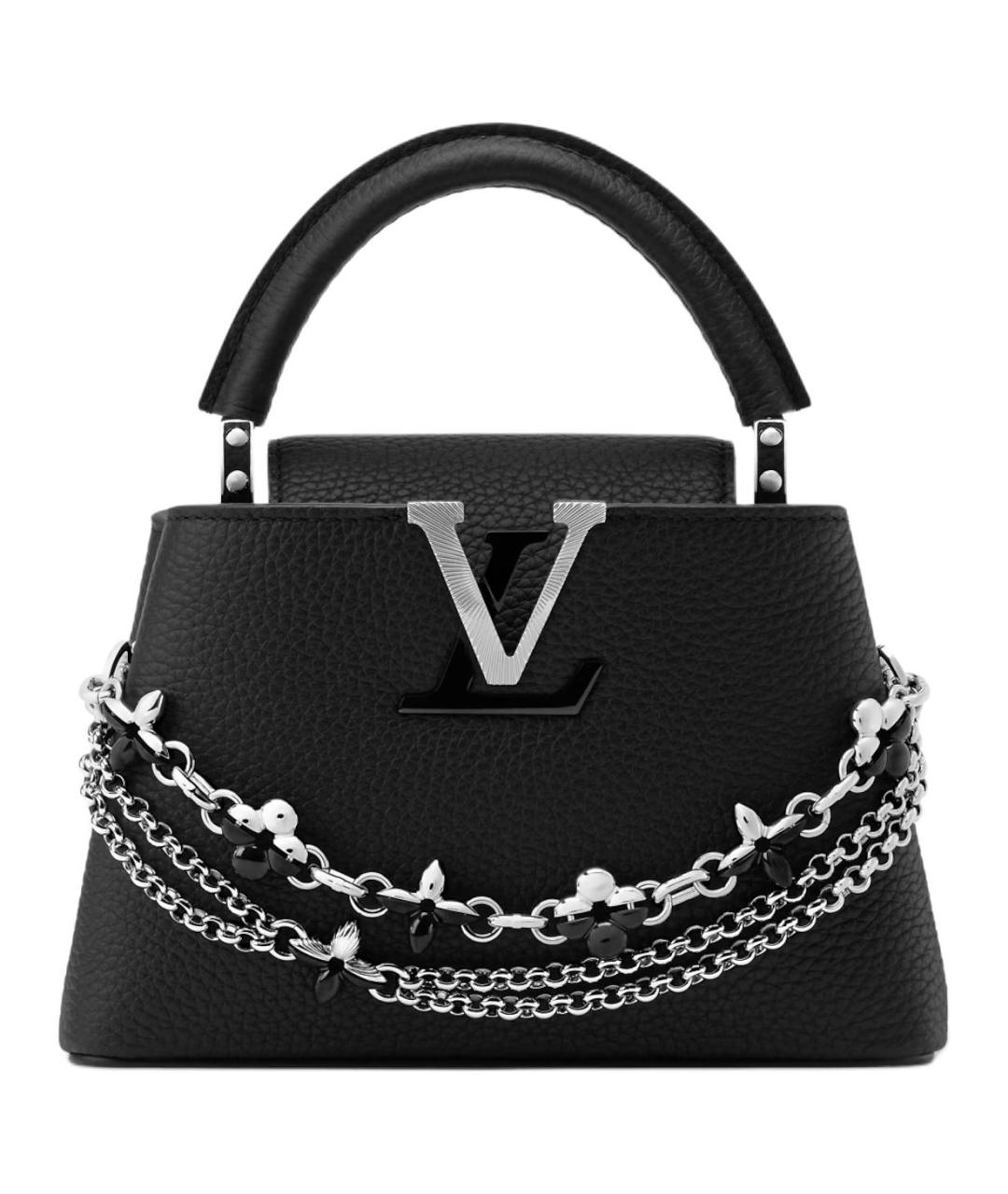 LOUIS VUITTON Черная кожаная сумка через плечо, фото 1