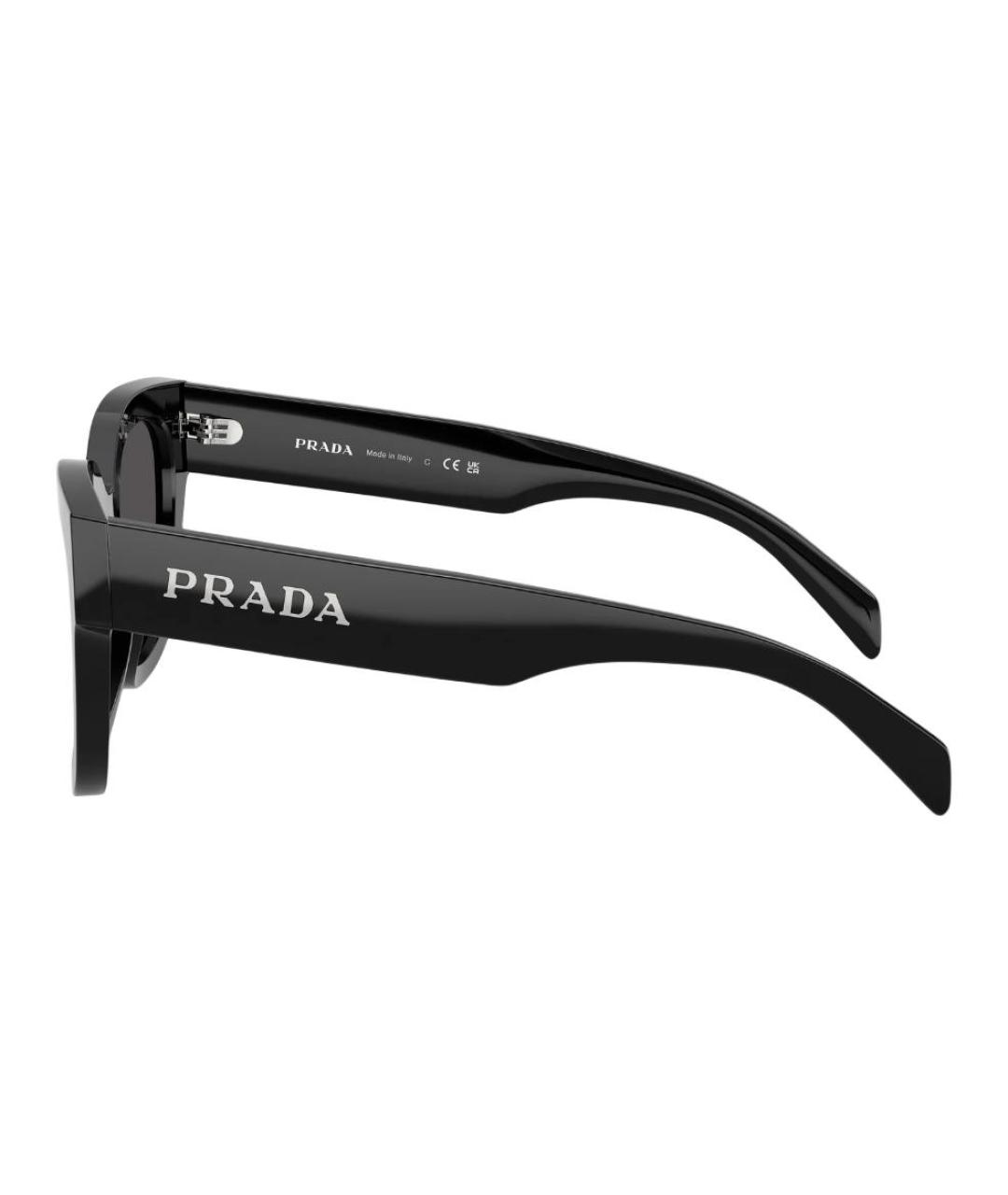 PRADA Черные пластиковые солнцезащитные очки, фото 4