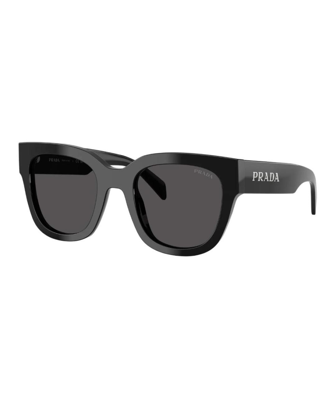 PRADA Черные пластиковые солнцезащитные очки, фото 1