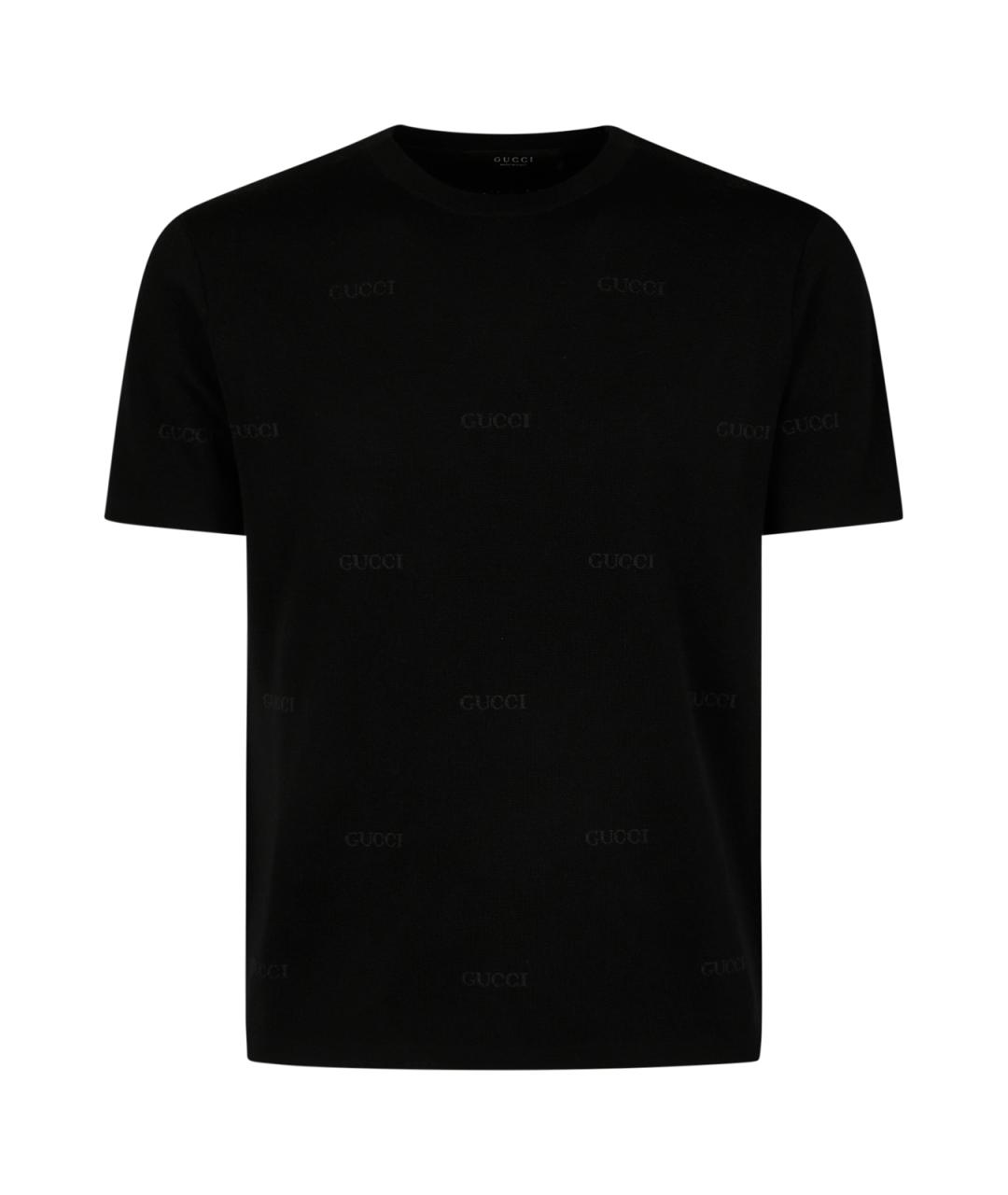 GUCCI Черная шерстяная футболка, фото 2