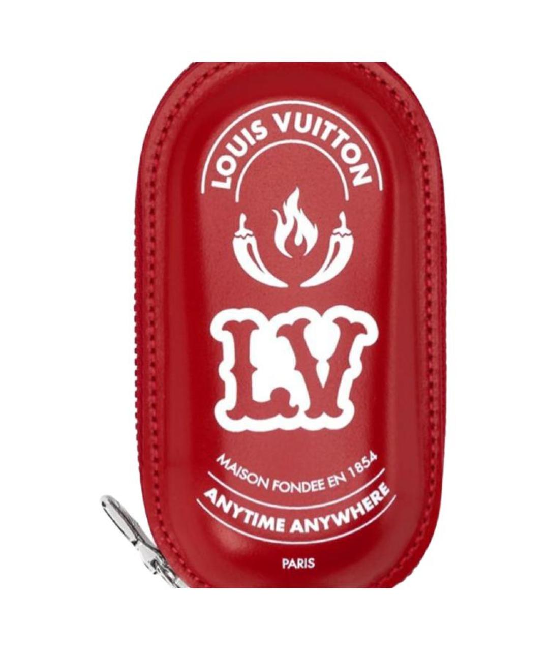 LOUIS VUITTON Красный кожаный кошелек, фото 4