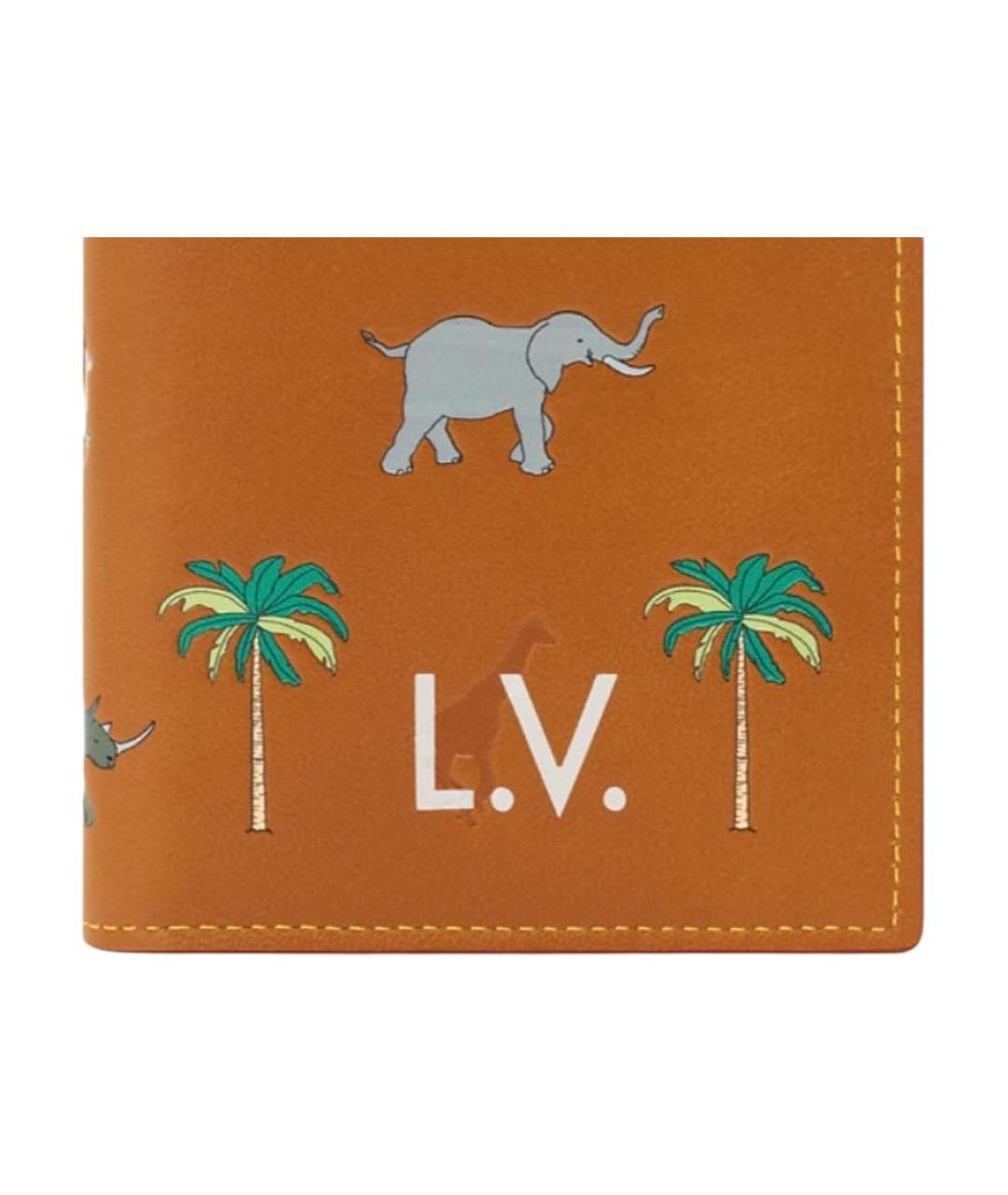 LOUIS VUITTON Бежевая кожаная визитница, фото 5