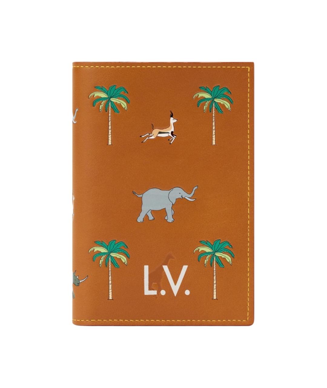 LOUIS VUITTON Бежевая кожаная визитница, фото 1