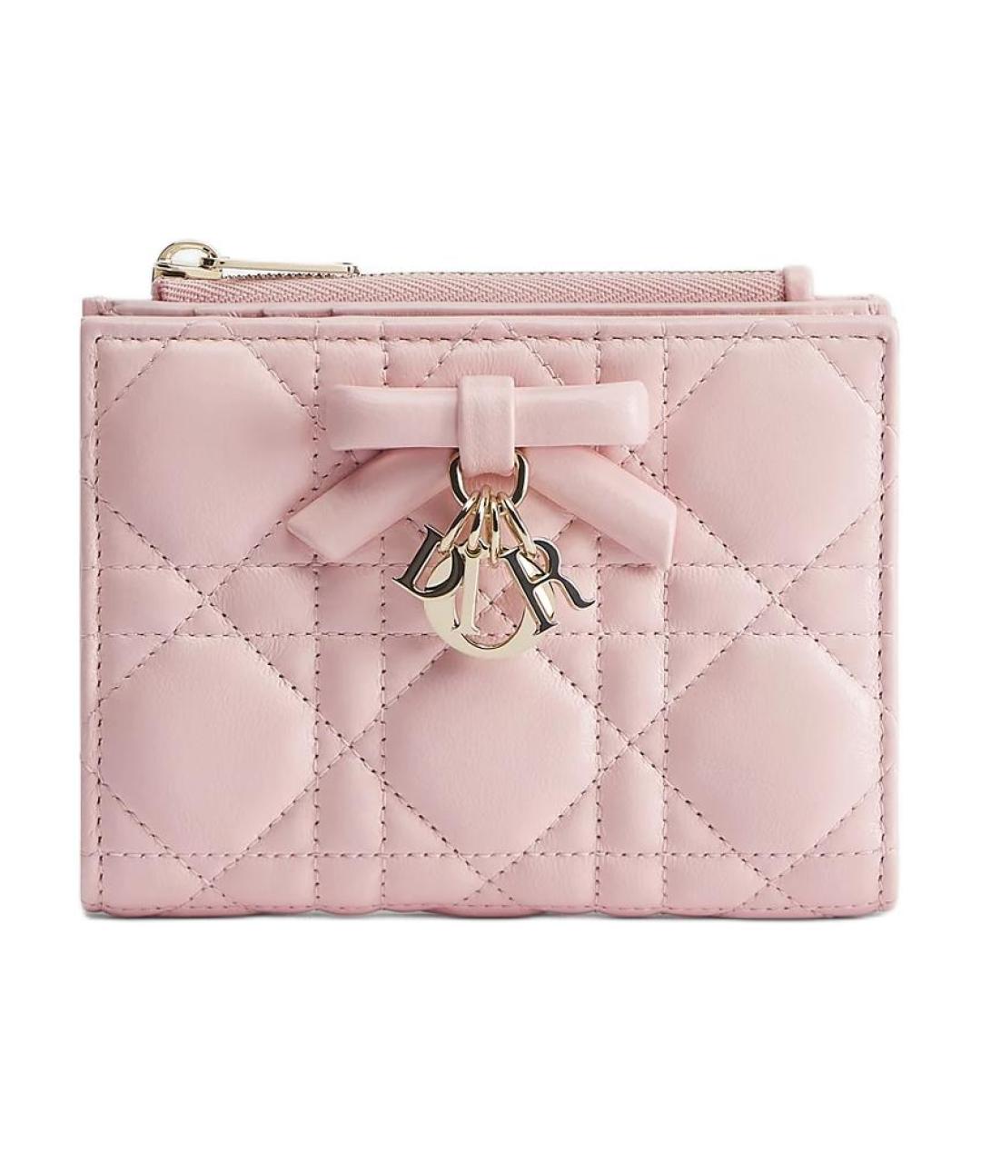 CHRISTIAN DIOR Розовый кожаный кошелек, фото 1