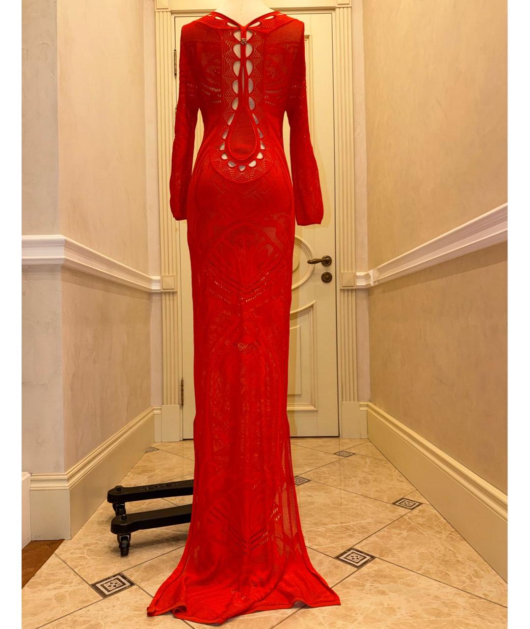 ROBERTO CAVALLI Красное вискозное коктейльное платье, фото 2