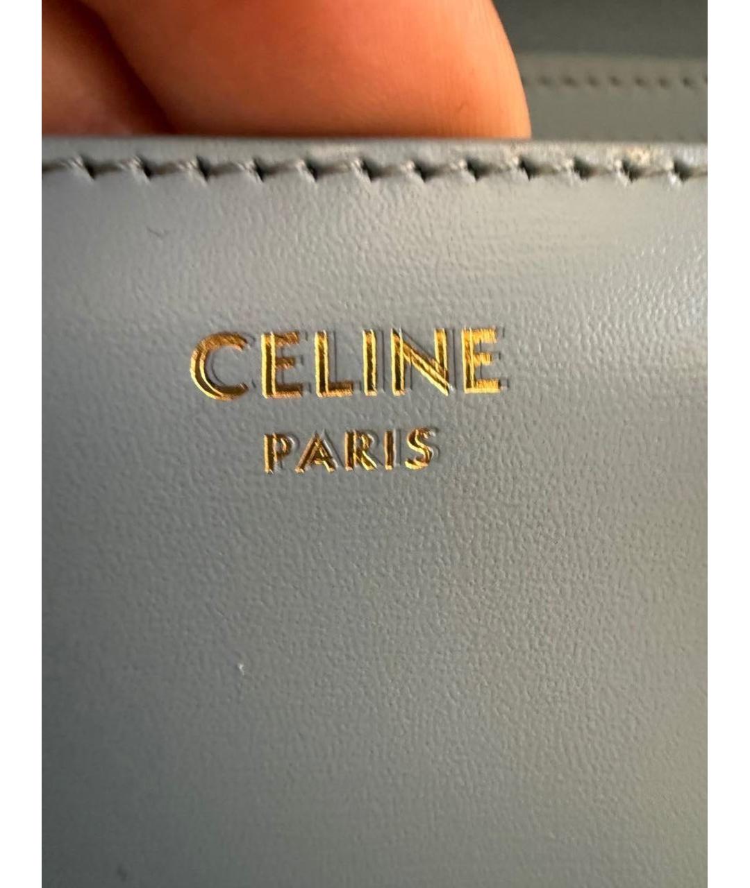 CELINE Голубая кожаная сумка через плечо, фото 5