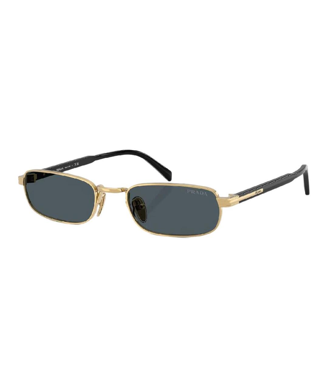 PRADA Золотые металлические солнцезащитные очки, фото 1
