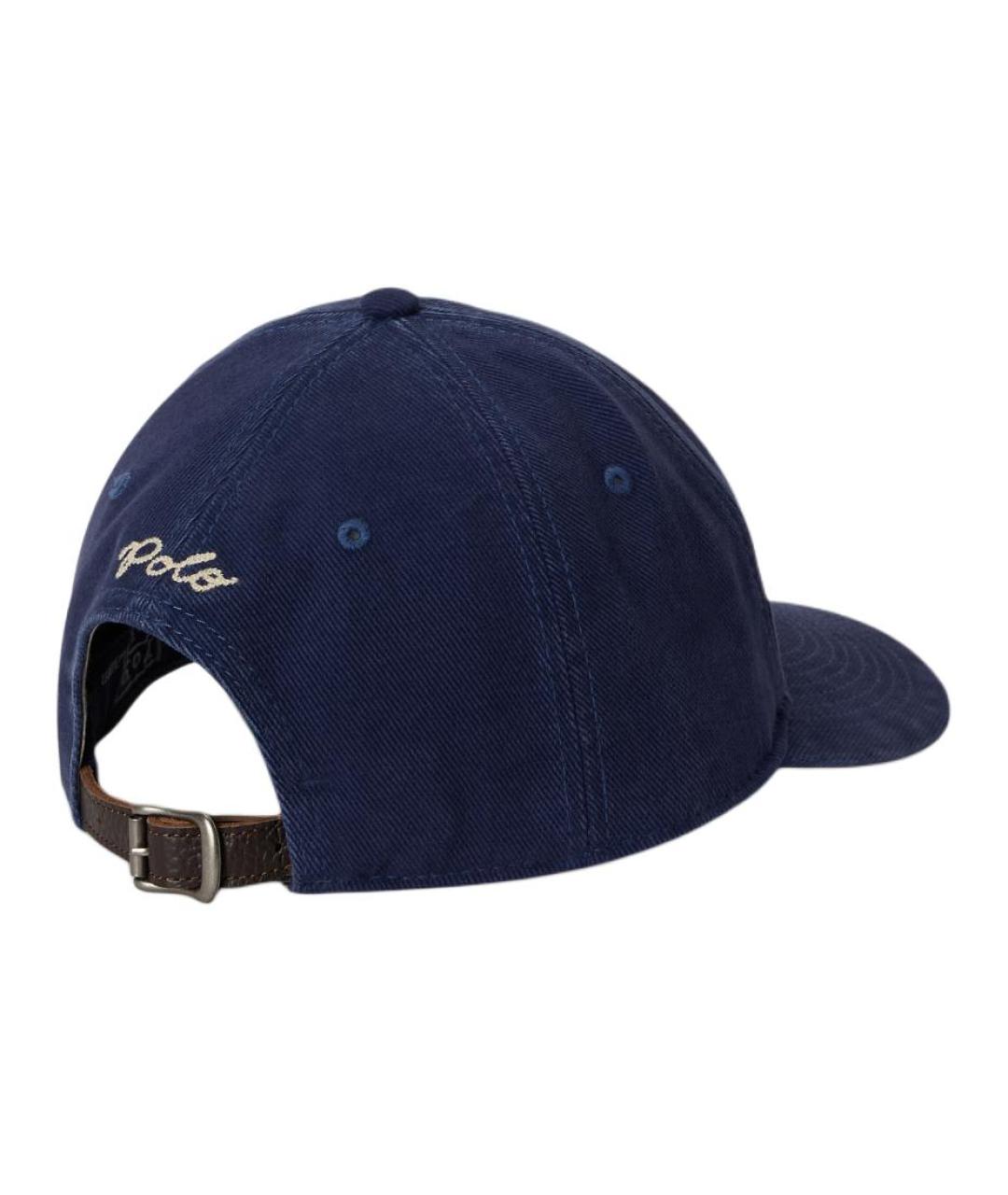 POLO RALPH LAUREN Темно-синяя хлопковая кепка/бейсболка, фото 2