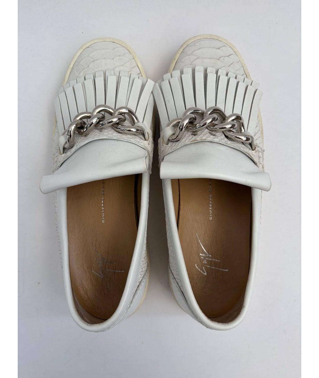 GIUSEPPE ZANOTTI DESIGN Белые кожаные слипоны, фото 3